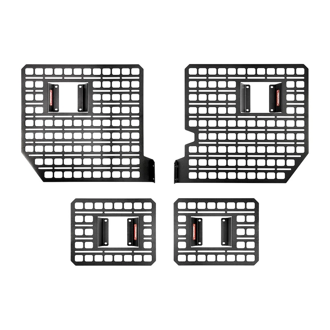 102005 – BUILTRIGHT Molle Cargo Panel, Bedside Mount Screw On Powder Coated Textured Black Steel With 1 Driver Side A...